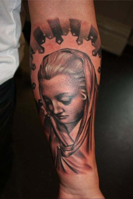 Tattoos - Section of Ray's arm, Mary  - 63621